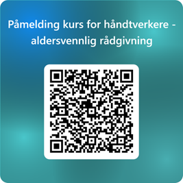 QR kode til påmelding for kurs for håndtverkere - aldersvennlig rådgivning - Klikk for stort bilde