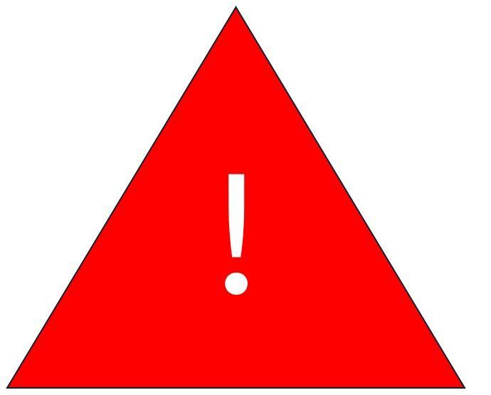 Rødt farevarsel med utropstegn